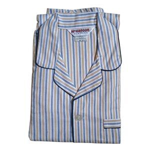 Vintage New McGregor Men's Pajamas Set Striped Size M 38-40 Blue Gold White